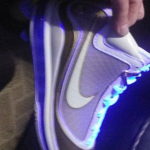 Gold and white ladys le bron james Nike hi tops